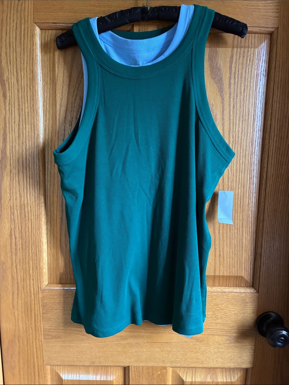 LOFT blue & Green Racerback Tank Tops